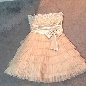 Elegant Cream Lace Kids Home-coming Dress